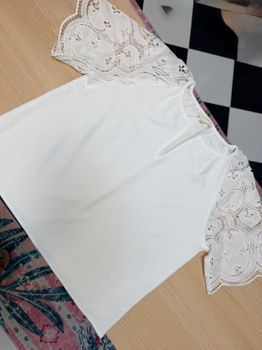 Melloday White Lace Blouse